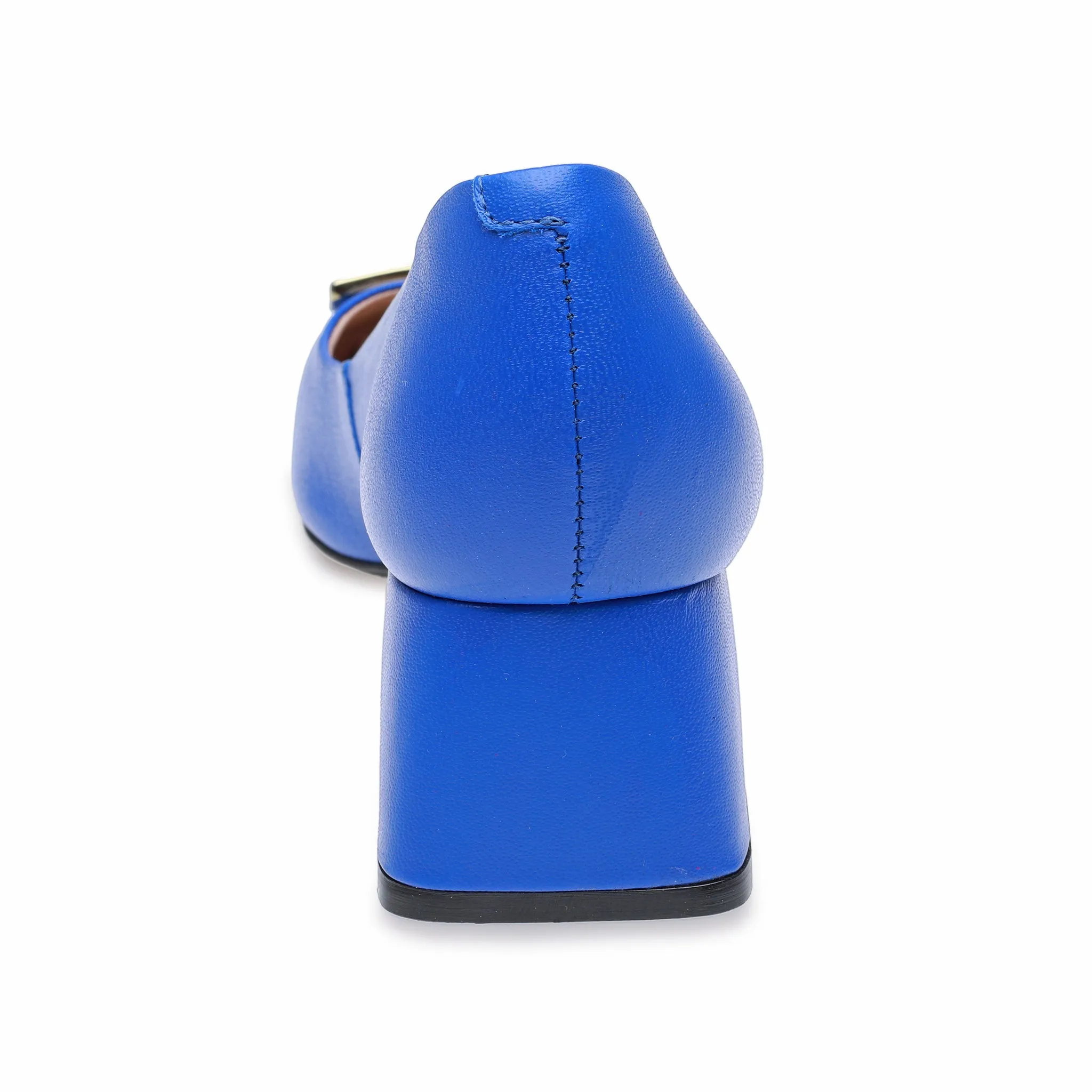 Blue Block Heel Pump