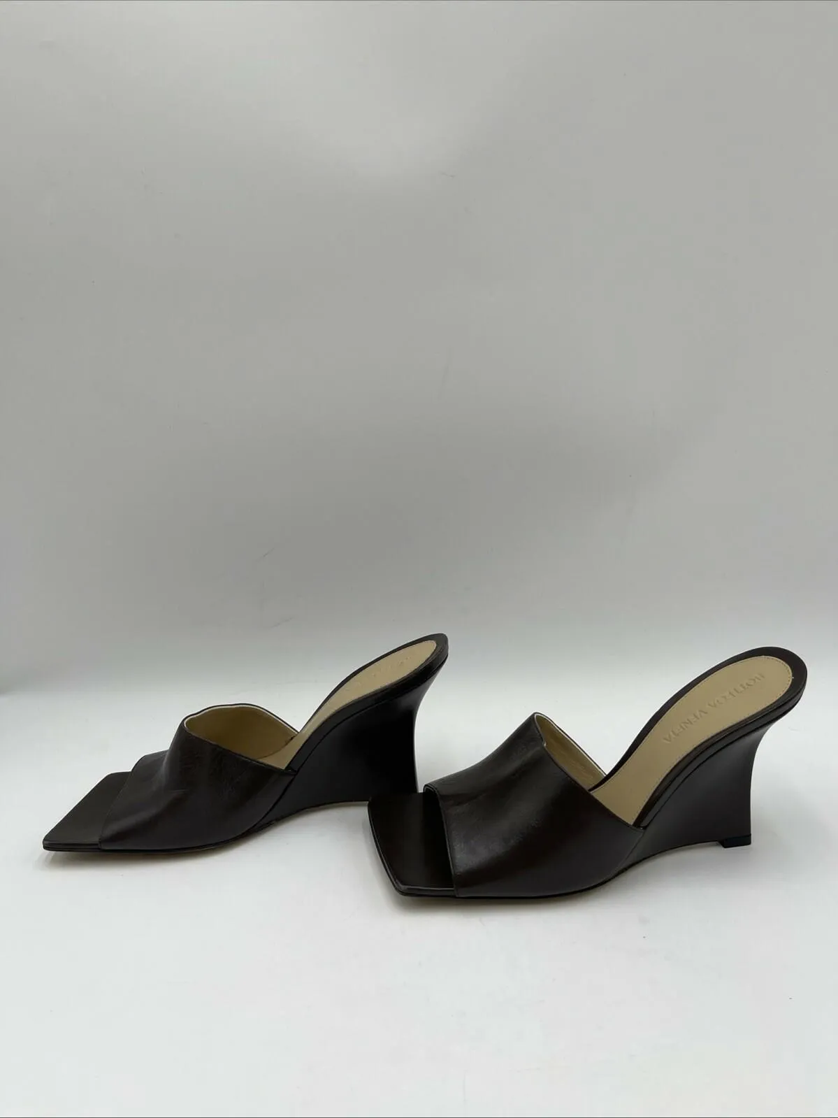 Bottega Veneta Women's Wedge Slide Sandals Brown Size 36 - Very Good