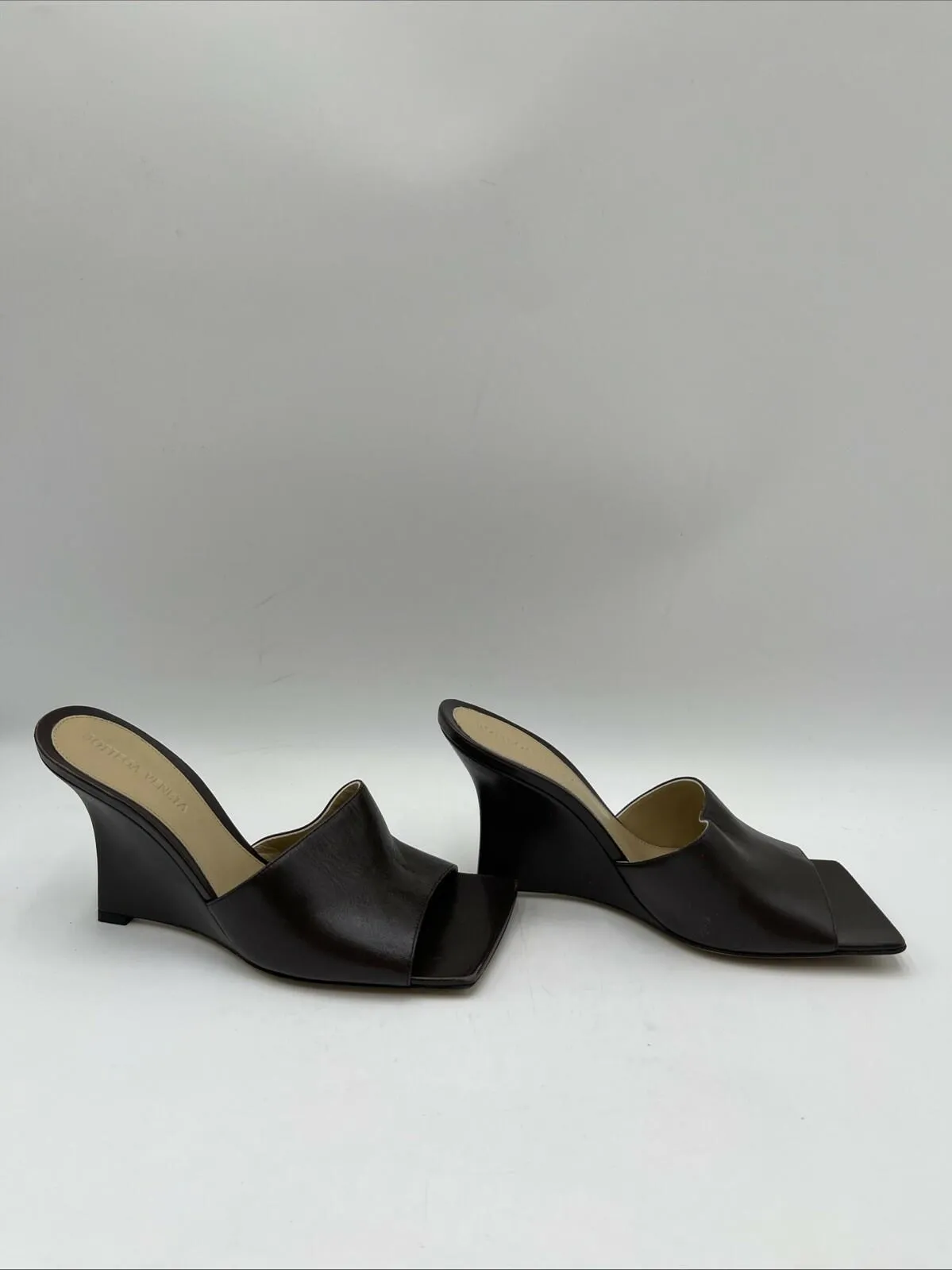 Bottega Veneta Women's Wedge Slide Sandals Brown Size 36 - Very Good