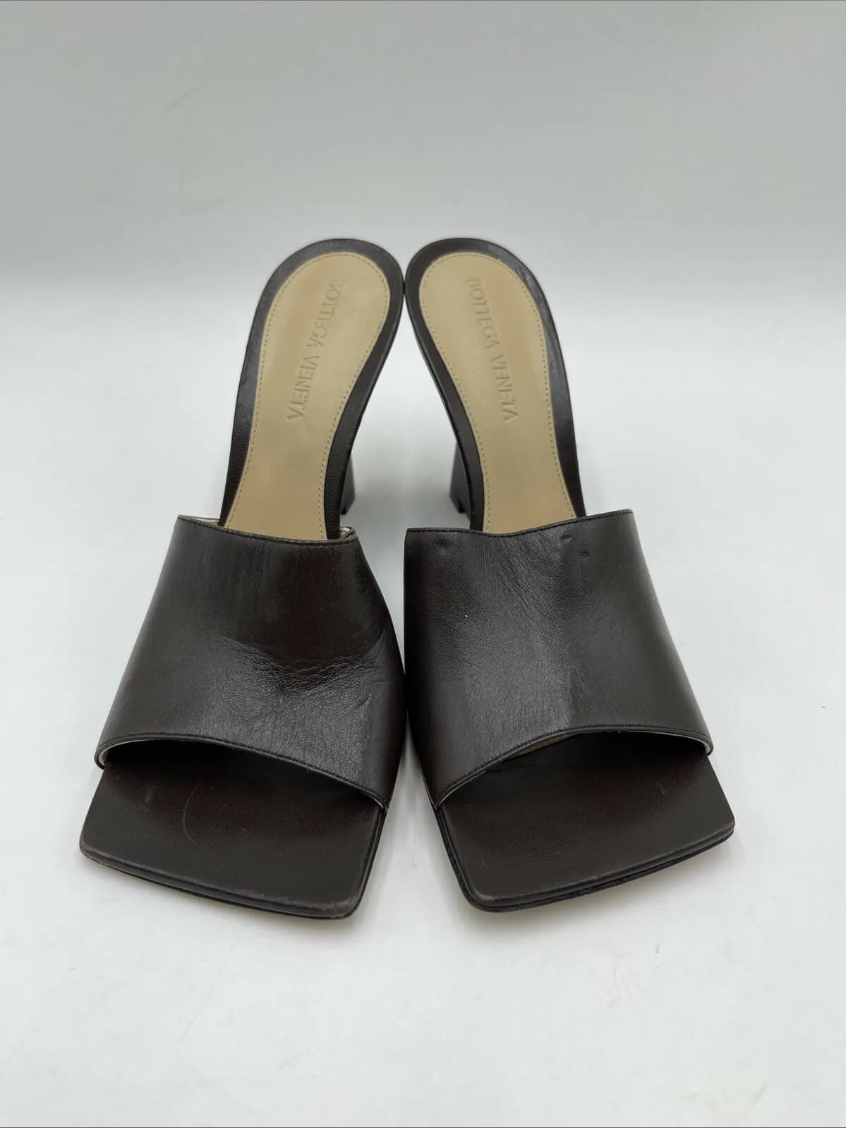 Bottega Veneta Women's Wedge Slide Sandals Brown Size 36 - Very Good