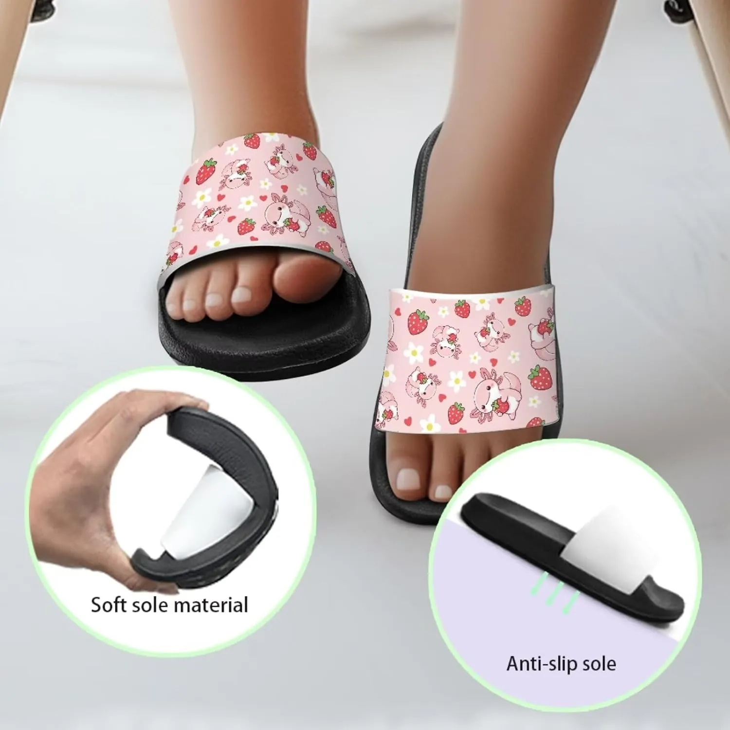 Boys Girls Slip On Slippers Cartoon Open Toe Design Comfortable Living Room Sandals for Beach Days Funny
