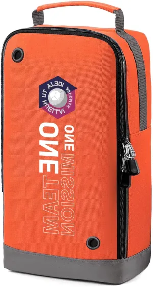 brooman Youth Adult Soccer Shoe Bag Sport Gear Waterproof Zippered Shoe Storage Organizer for Gym Golf Football Travel (Orange)