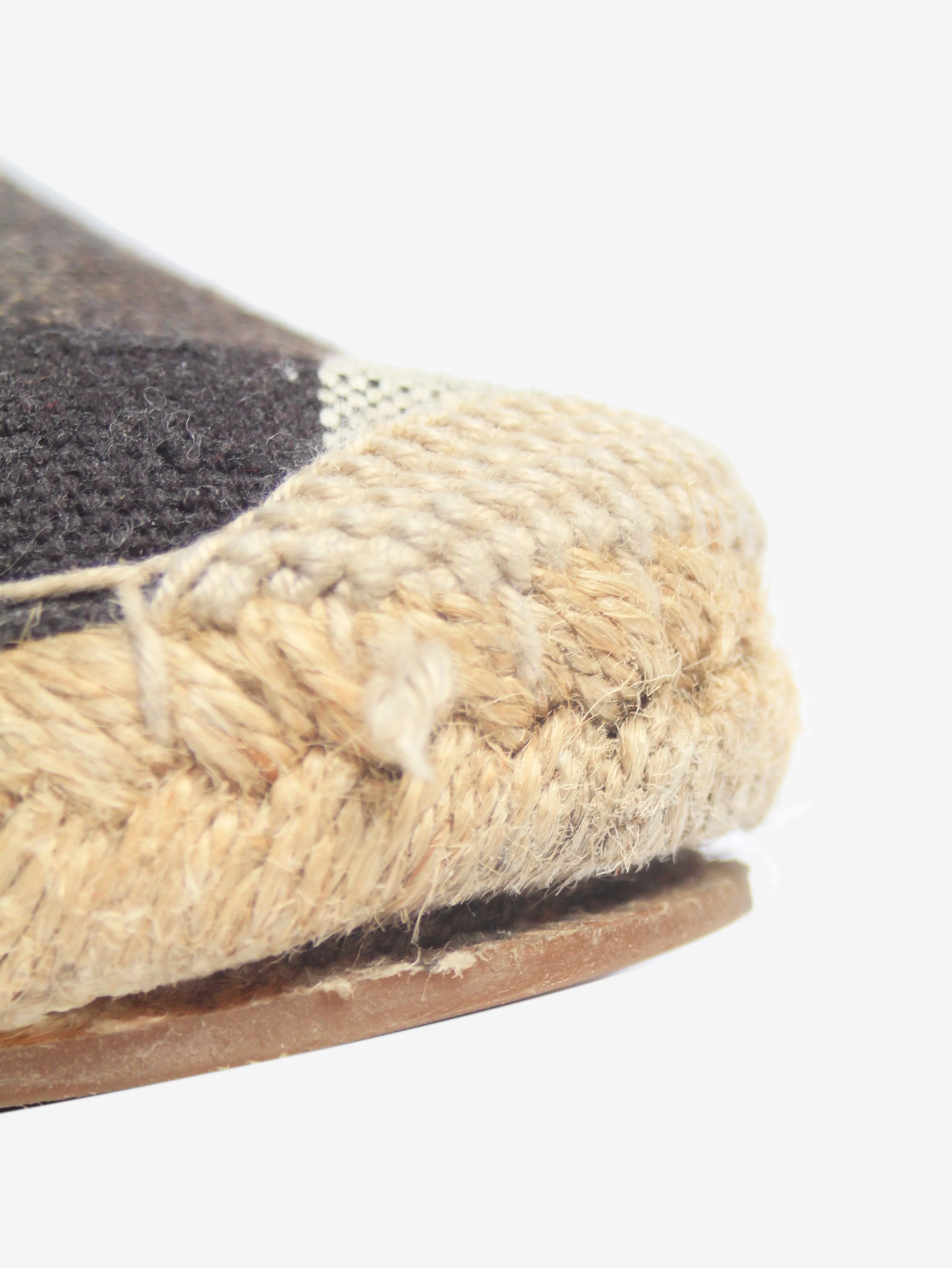 Brown check canvas espadrilles - size EU 37.5
