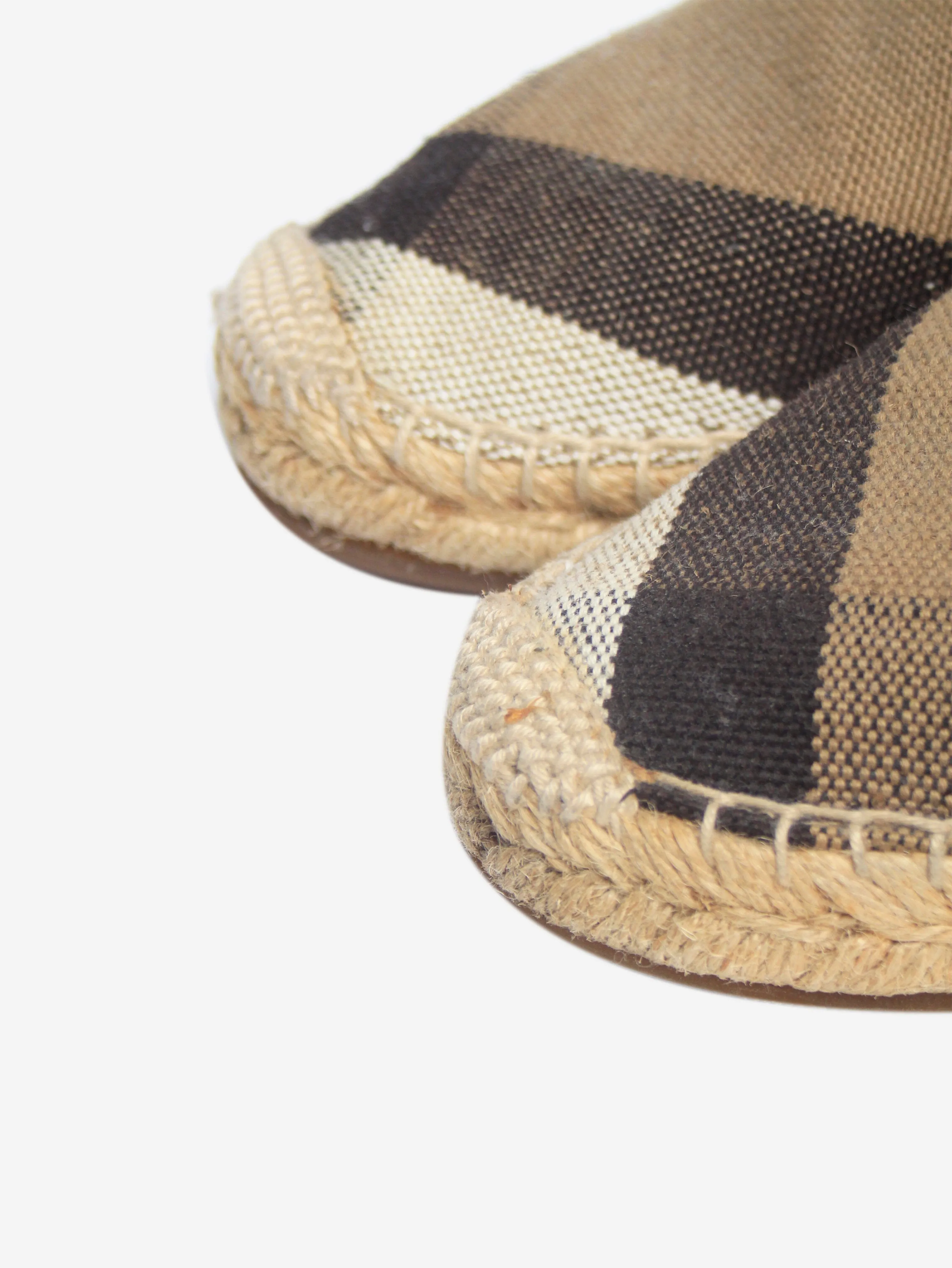 Brown check canvas espadrilles - size EU 37.5