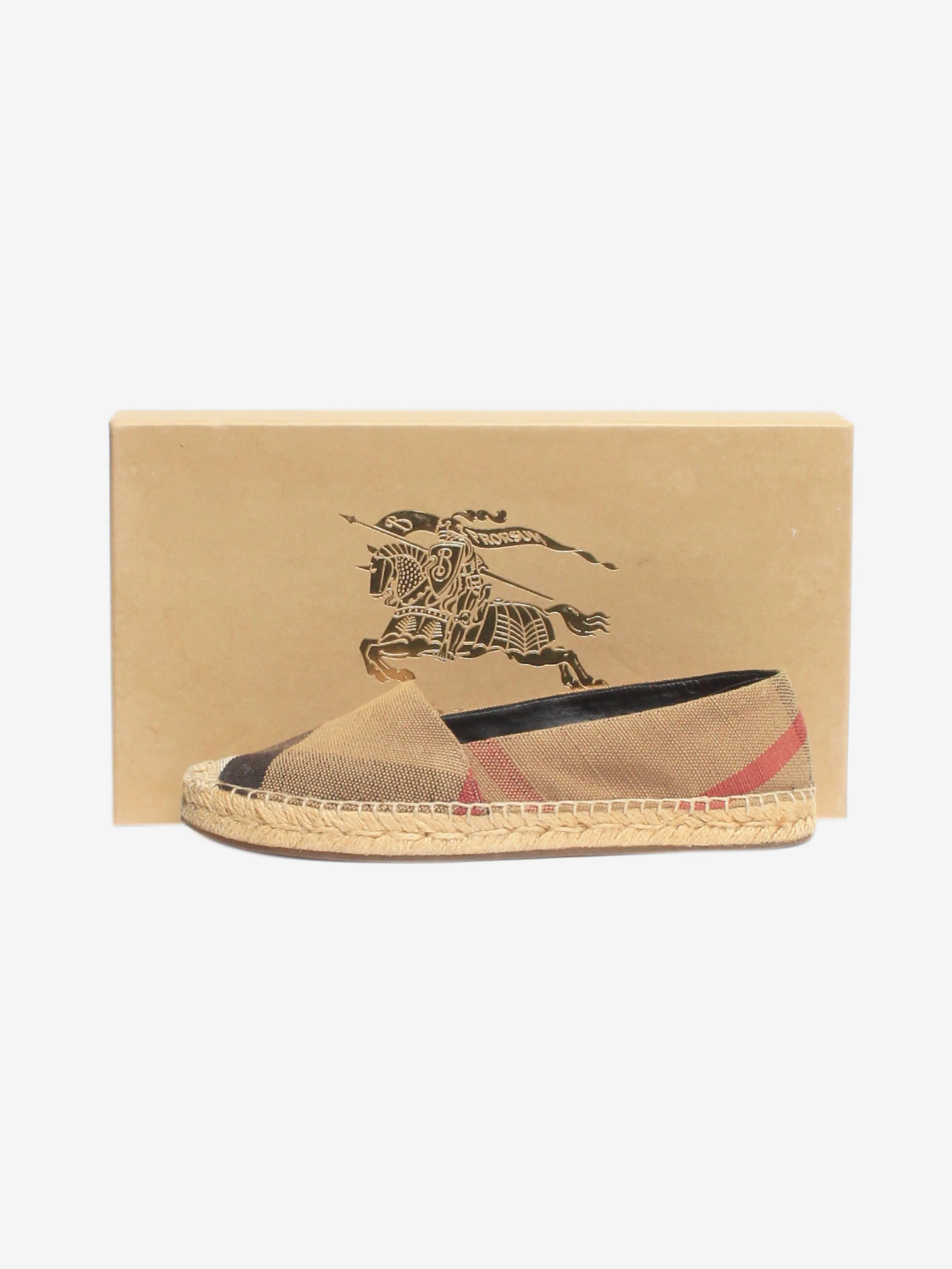 Brown check canvas espadrilles - size EU 37.5