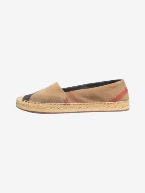 Brown check canvas espadrilles - size EU 37.5