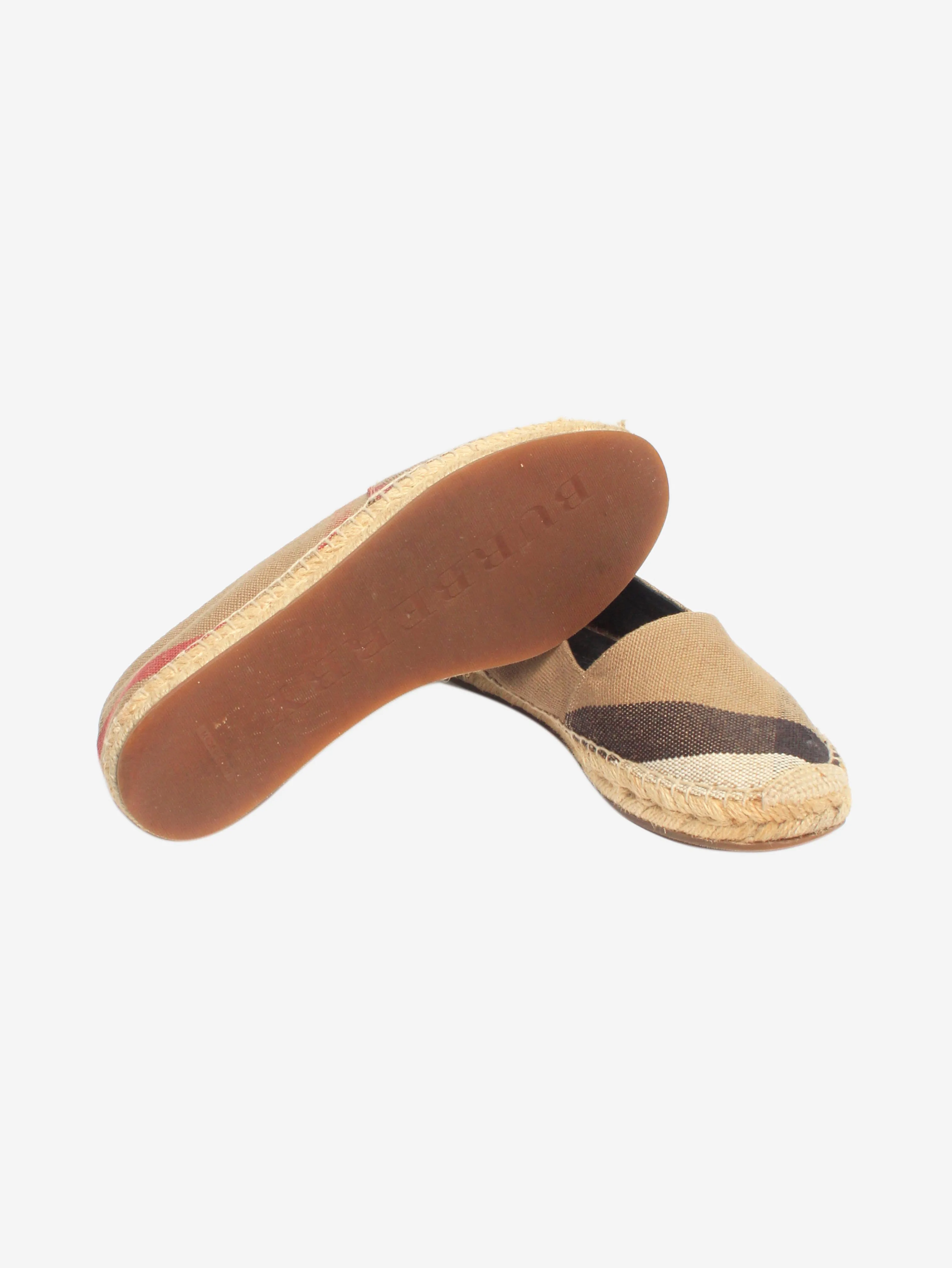 Brown check canvas espadrilles - size EU 37.5