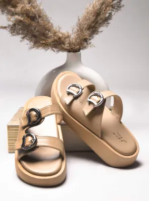 Buckled Double Strap Slide Sandals