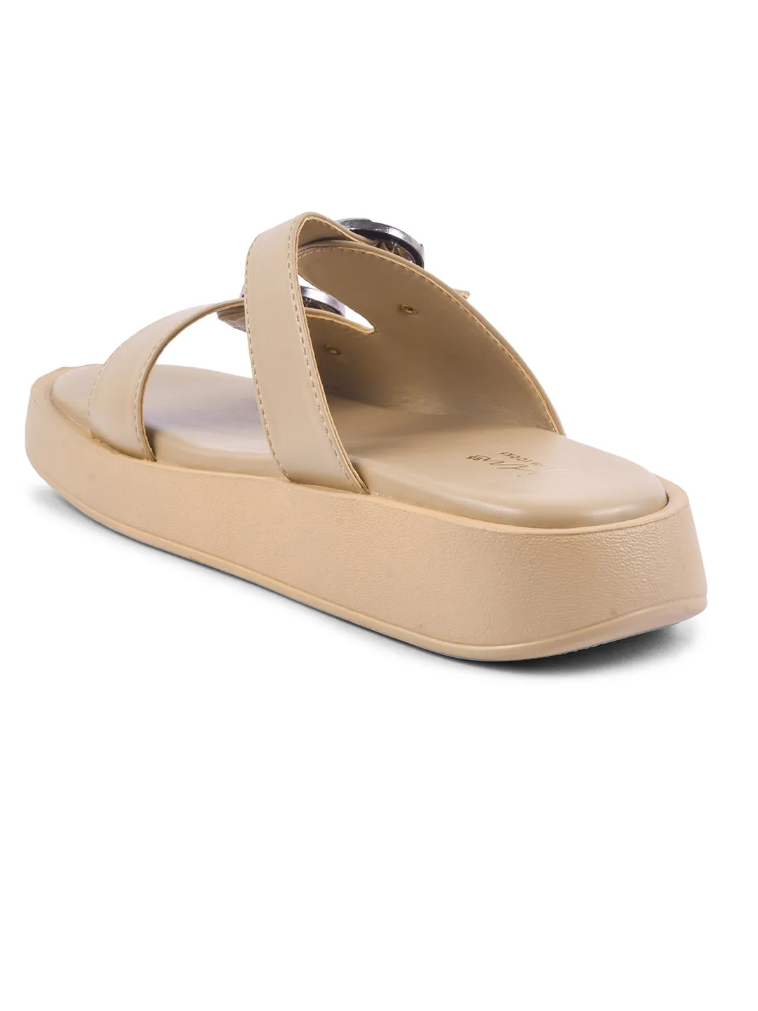 Buckled Double Strap Slide Sandals