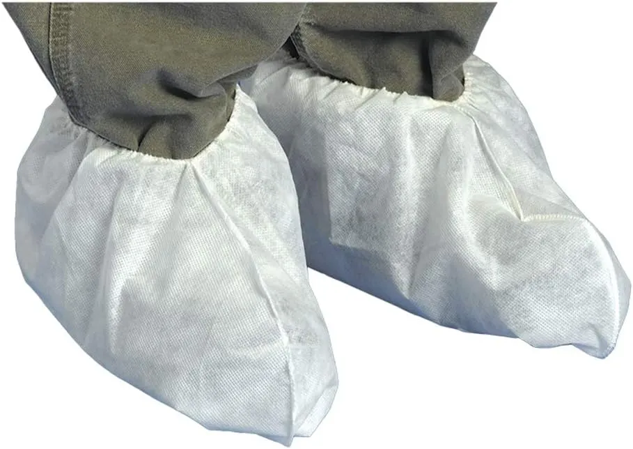 Buffalo Industries (68431) Non-skid, Non-Slip PE Coated Contractor Grade Shoe Covers - One Size, Pack of 3 - Durable Barrier Against Varnish, Resins, Fiberglass, Paints and Most Liquids