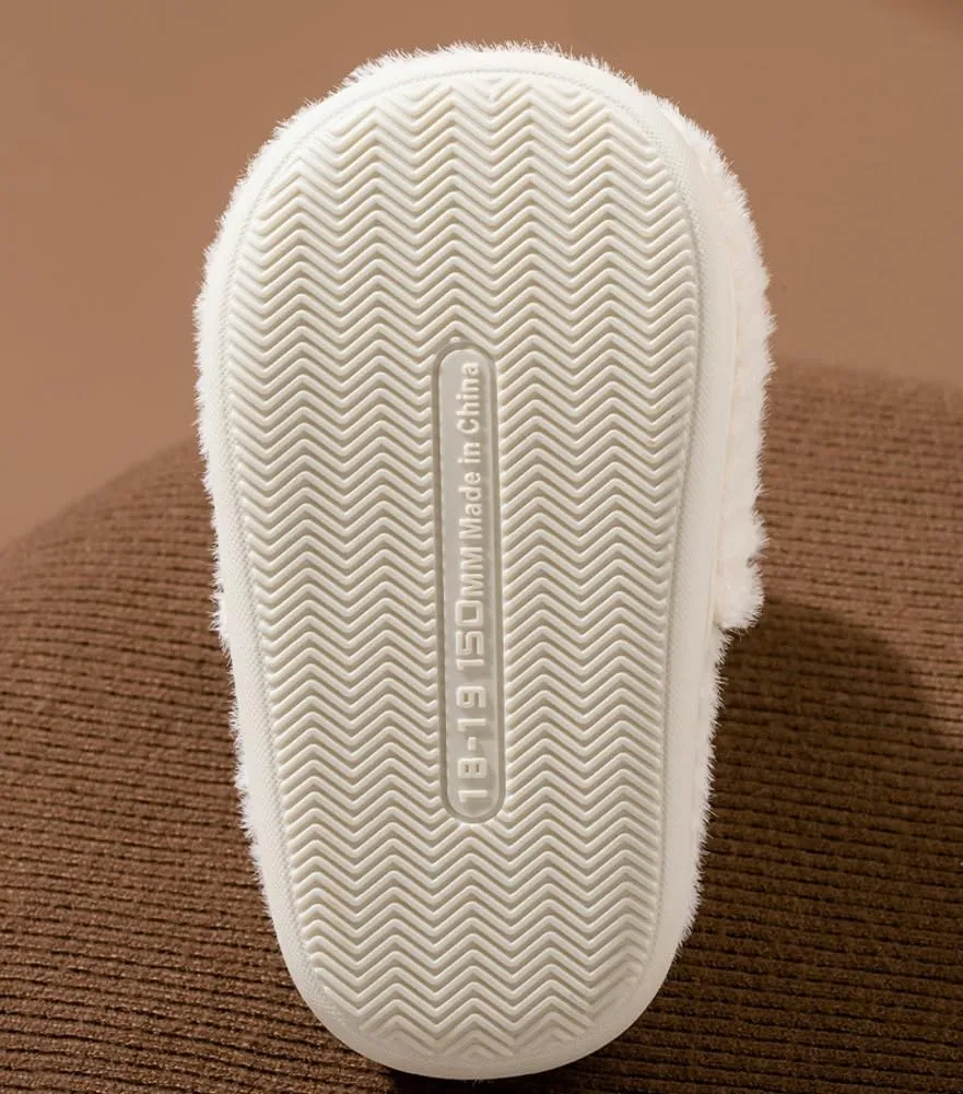 Bunny Slippers for Kids Warm Plush Comfortable Winter House Non-slip Shoes with Heel Cover 2024