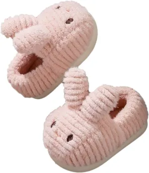 Bunny Slippers for Kids Warm Plush Comfortable Winter House Non-slip Shoes with Heel Cover 2024