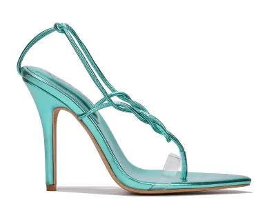 Cape Robbin Alabama Pointy Toe Strappy Thong Stiletto Women Open Toe High Heels-Pink