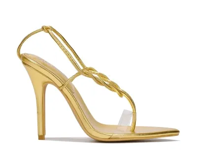 Cape Robbin Alabama Pointy Toe Strappy Thong Stiletto Women Open Toe High Heels-Pink