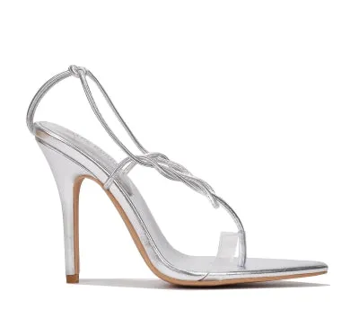 Cape Robbin Alabama Pointy Toe Strappy Thong Stiletto Women Open Toe High Heels-Pink