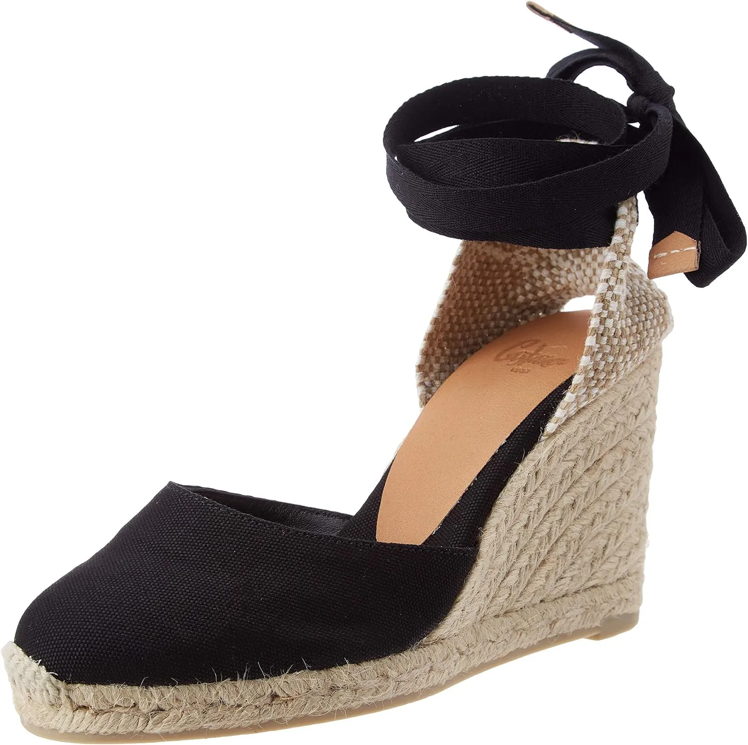 Castañer Women's Carina/8/001 Espadrilles, Black Black 100, 8