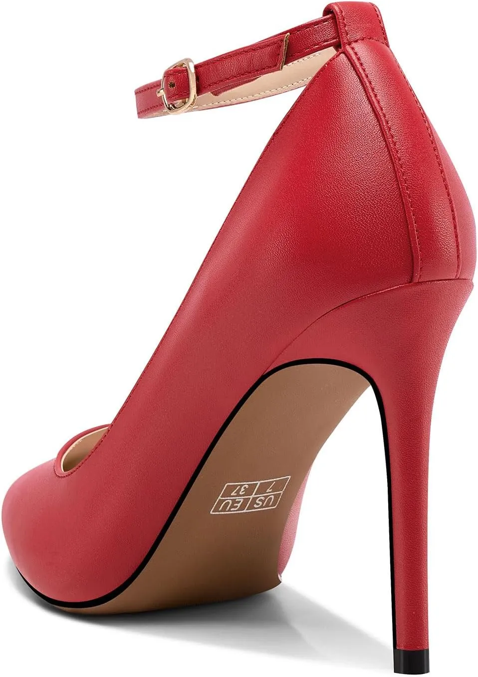 Castamere Womens Ankle Strap Pumps Pointed Toe Slip-on High Heels 10CM Heels
