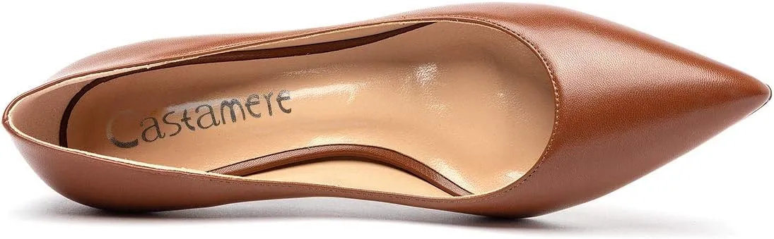 Castamere Womens Slip On Low Heel Pumps Pointed Toe Basic Comfortable 6.5CM Heels