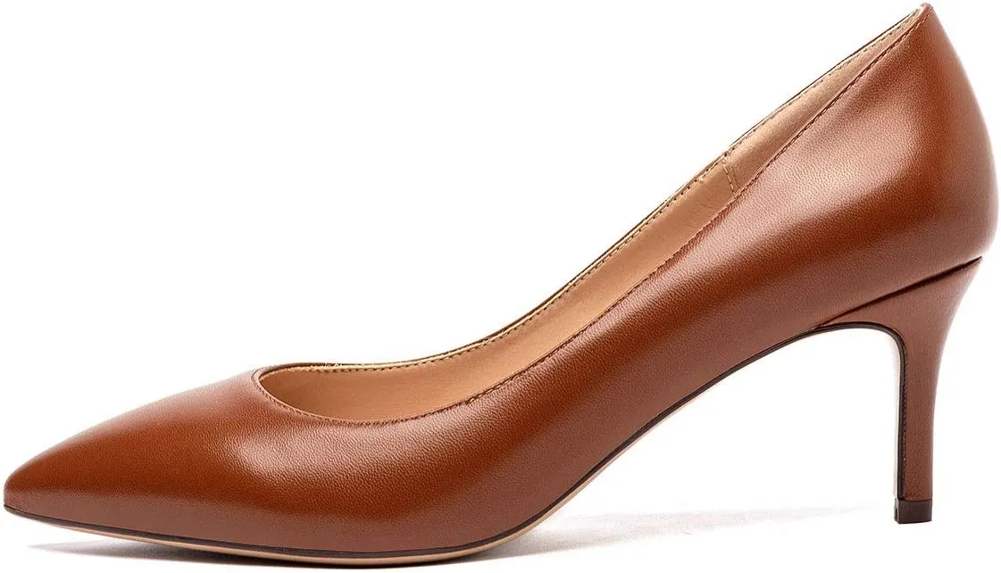 Castamere Womens Slip On Low Heel Pumps Pointed Toe Basic Comfortable 6.5CM Heels