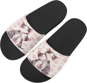 Cat Kitty Print Sandals Women Slippers Comfortable Slides Casual Sandal Summer House Slippers Indoor Outdoor Anti-Skid Slides