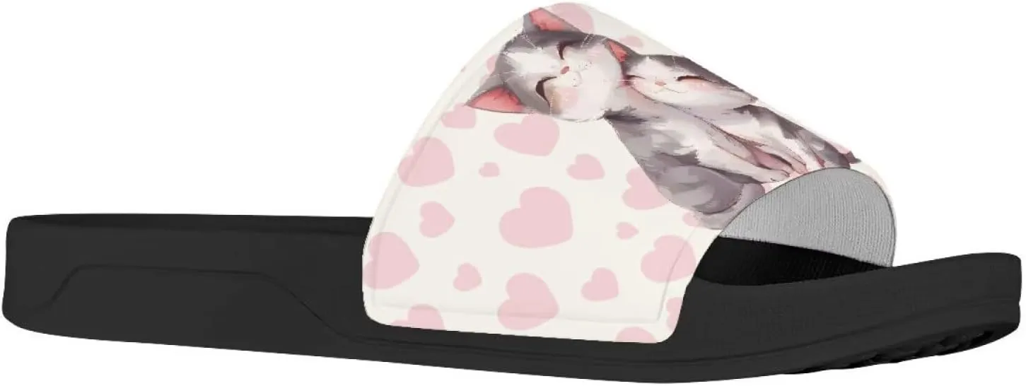 Cat Kitty Print Sandals Women Slippers Comfortable Slides Casual Sandal Summer House Slippers Indoor Outdoor Anti-Skid Slides