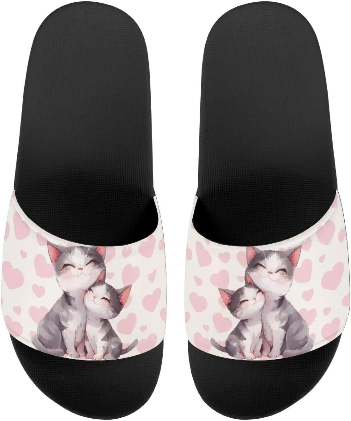 Cat Kitty Print Sandals Women Slippers Comfortable Slides Casual Sandal Summer House Slippers Indoor Outdoor Anti-Skid Slides