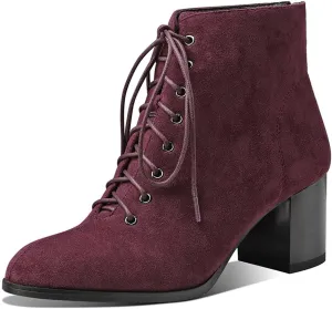 Ciuyurra Fashion Women Ankle Boots Block Mid Heels