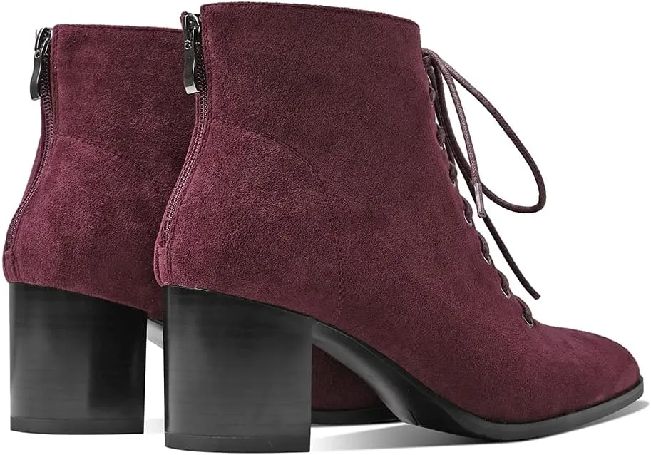 Ciuyurra Fashion Women Ankle Boots Block Mid Heels