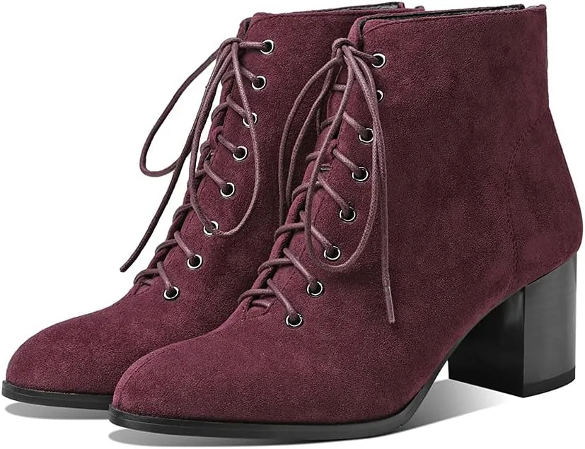 Ciuyurra Fashion Women Ankle Boots Block Mid Heels