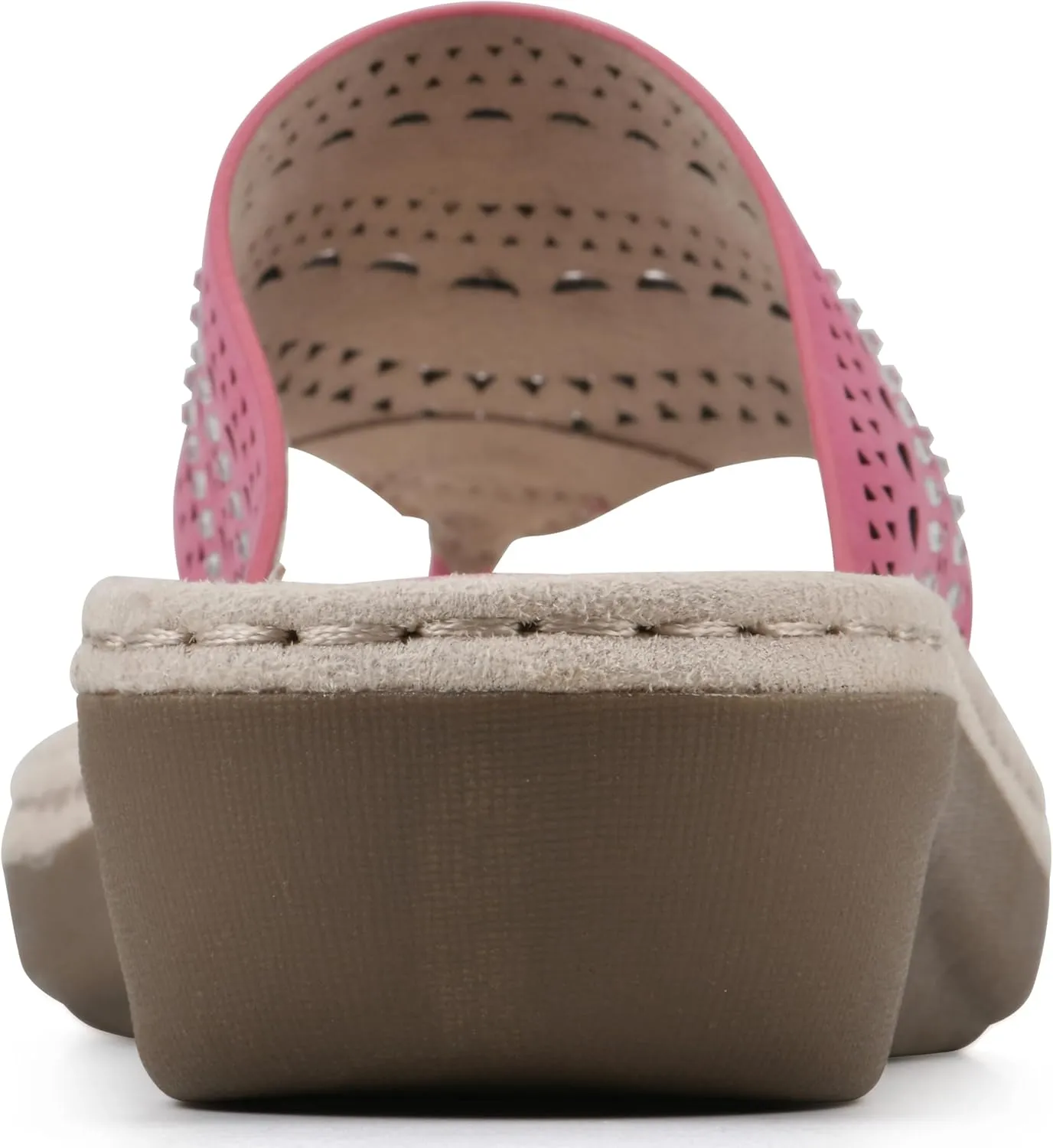 CLIFFS BY WHITE MOUNTAIN Women's Comate Rhinestoned Mini Wedge Flip Flop Sandal