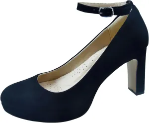 Close Toe Classic High Heels Platform High Heels Round Toe Comfortable Low Platform Mary Jane Dress Pumps Shoes Ankle Strap Shoes for Casual Work Wedding