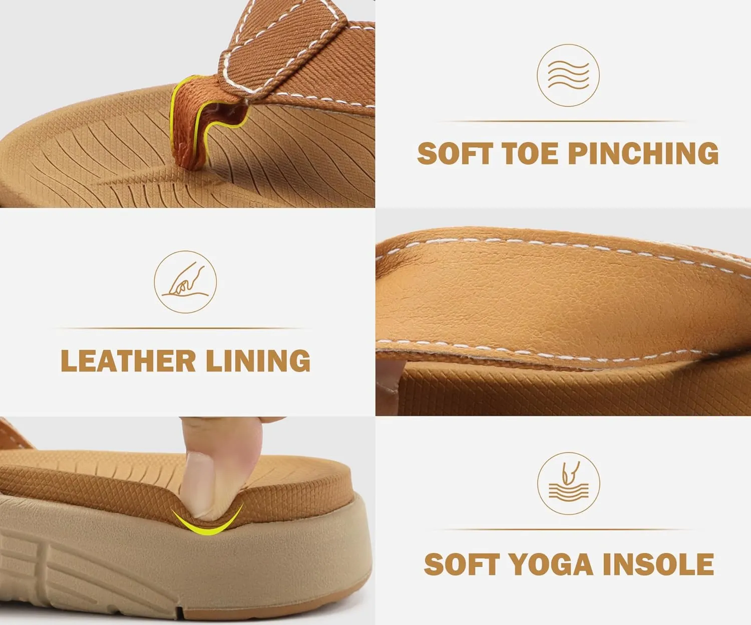 COFACE Flip Flops for Women with Arch Support Beach Thong Sandals for Woman Adjustable Fashion Orthopedic Sandal Outdoor