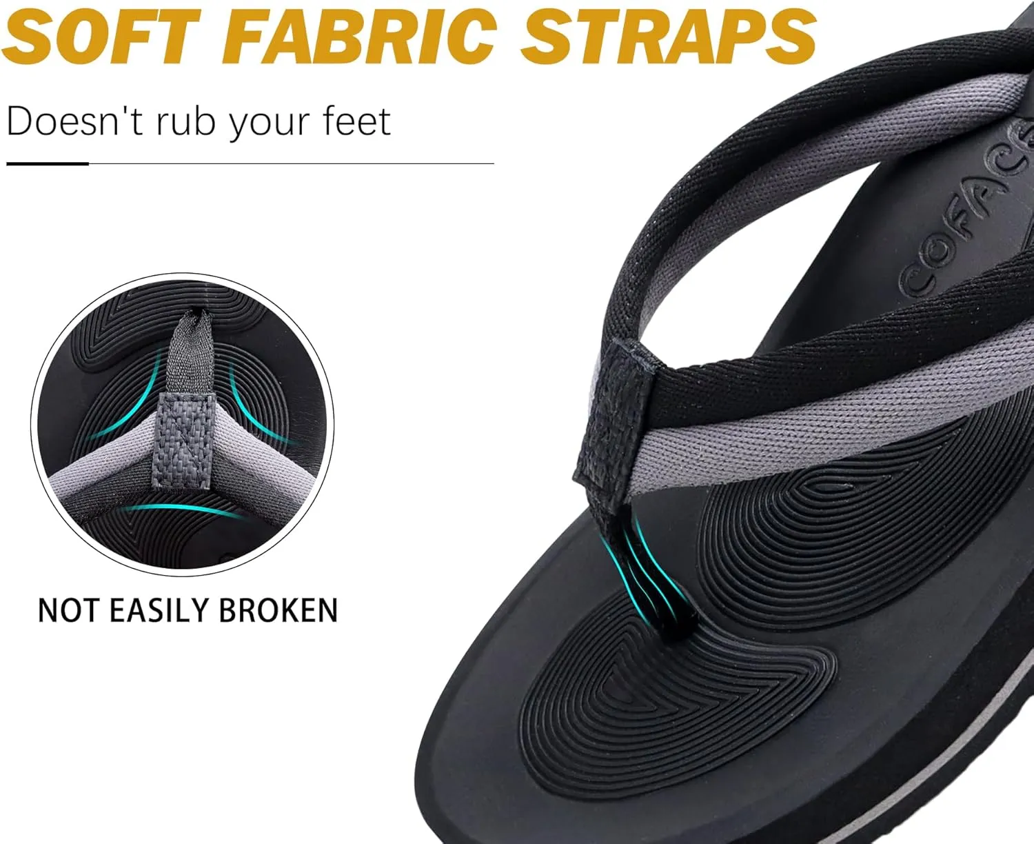 COFACE Flip Flops For Women with Arch Support Comfortable Woman Thong-Sandals Yoga Mat Lightweight Orthopedic Womens Flip-Flop