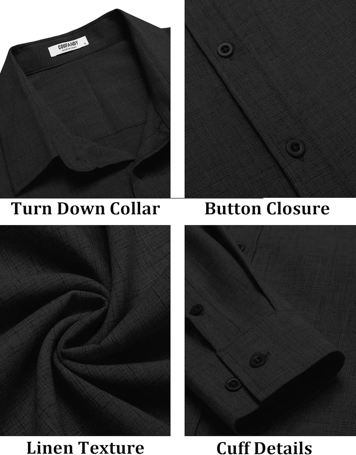 COOFANDY Men's Casual Button Down Shirt Long Sleeve Untucked Chambray Shirt Wrinkle Free Dress Shirts