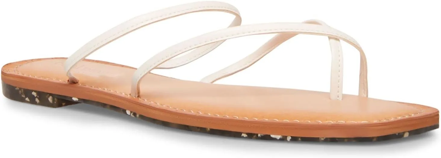 Cool Planet by Steve Madden Womens Beige Strappy Padded Freee Square Toe Slip On Thong Sandals Shoes 11 M