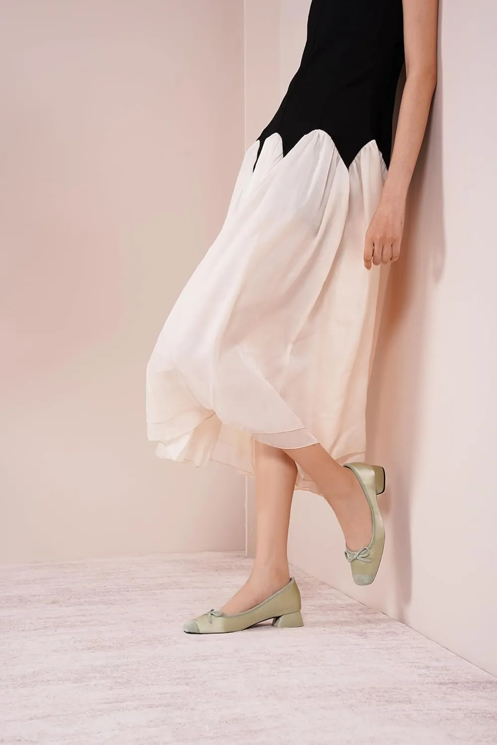 C.Paravano Women's Pump | Square Toe Low Block Heels | Closed Toe Chunky Heels | Leather Low Heel Pumps | Dress Wedding Shoes