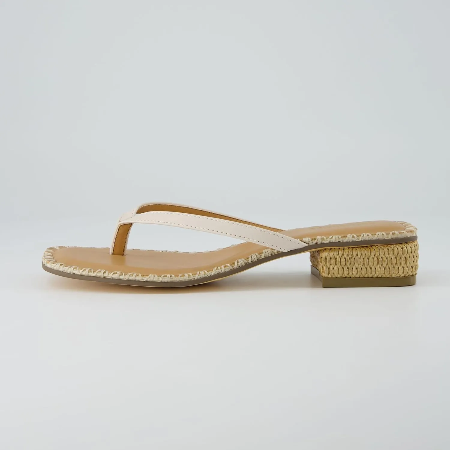 CUSHIONAIRE Women's Breezy Block Heel Thong Sandals  Memory Foam, Wide Widths Available