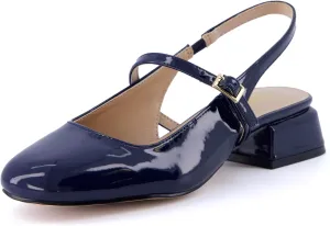 CUSHIONAIRE Women's Gogo Round Toe Mary Jane Dress Shoe  Memory Foam, Wide Widths Available