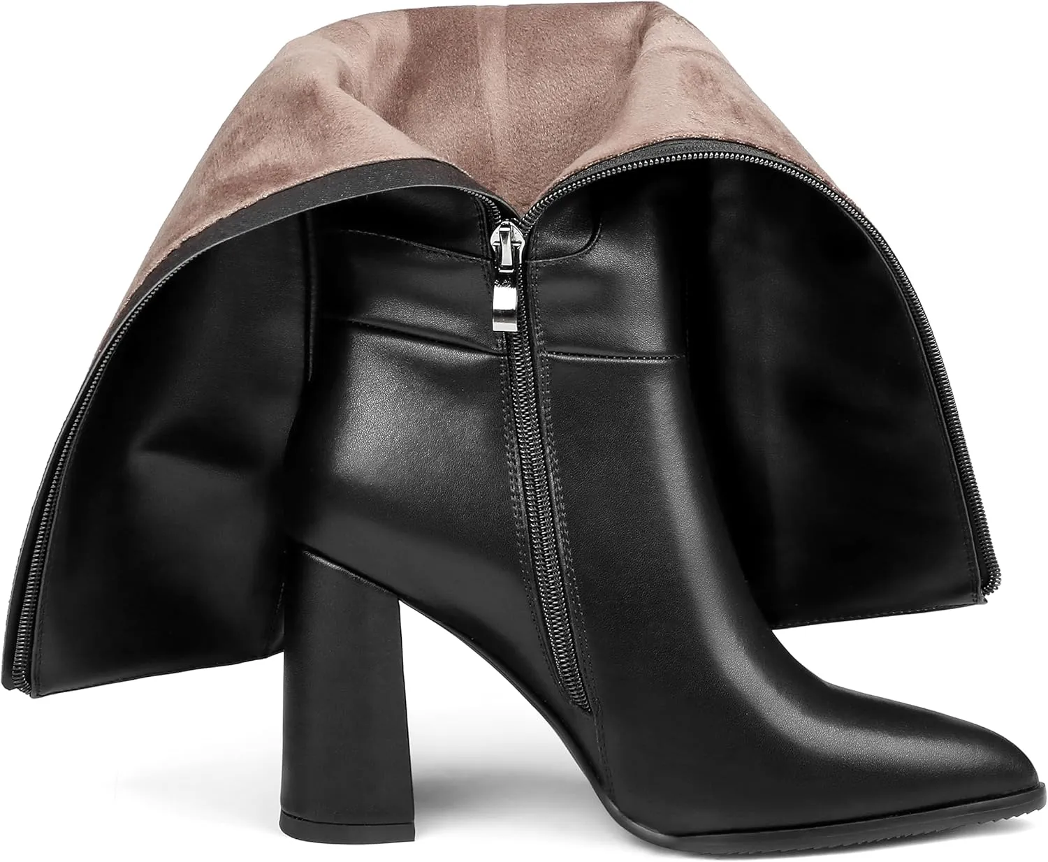 Dance&Style Women's Tall Boots Pointed Toe Boots for Women Knee High Heeled Long Boots