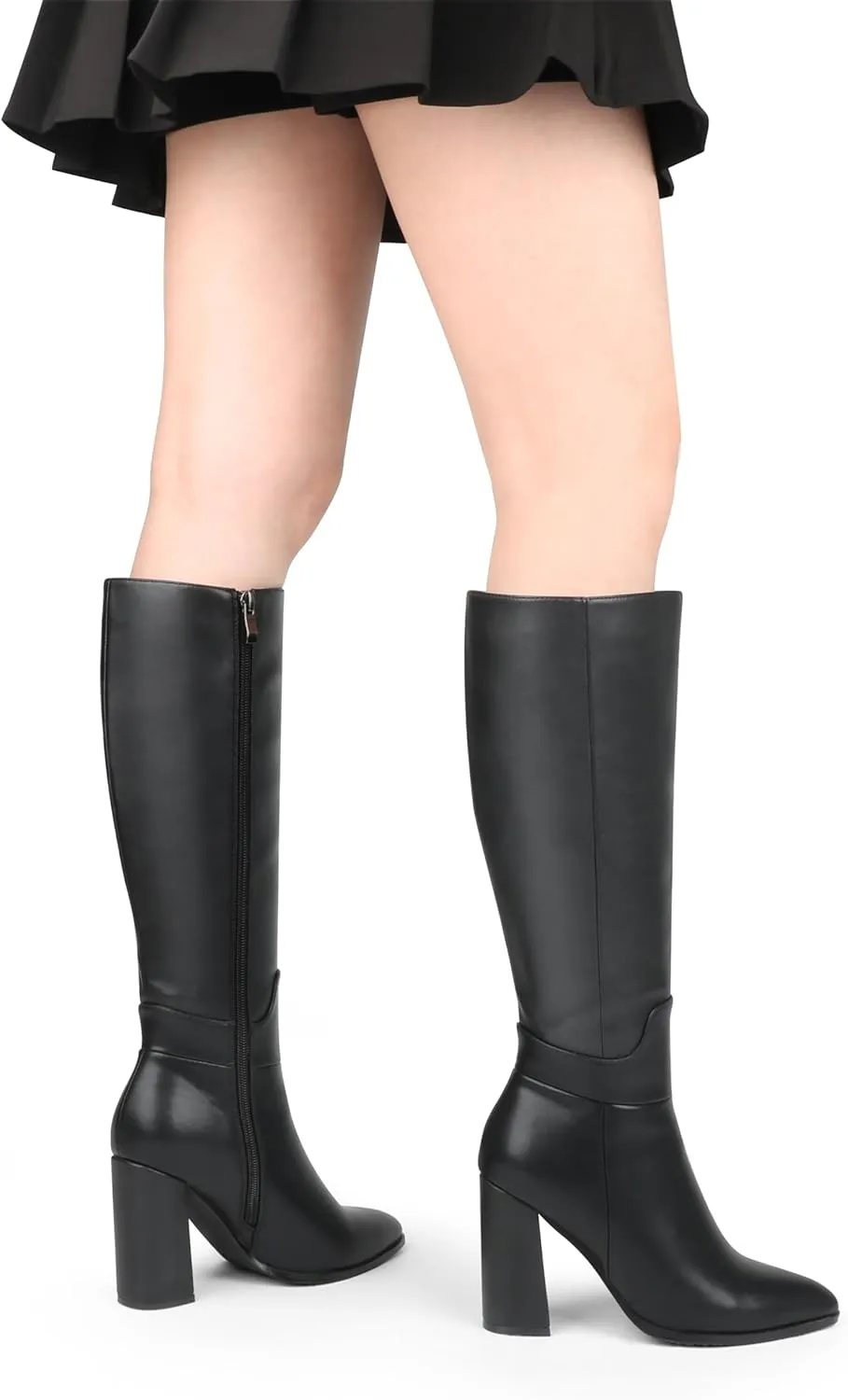 Dance&Style Women's Tall Boots Pointed Toe Boots for Women Knee High Heeled Long Boots