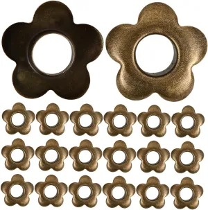DIYEAH DIY Shoe Supplies 200pcs Large Flower Rivet Buttons Boot Lace Hooks Metal Buckles for Climbing Boots Repair