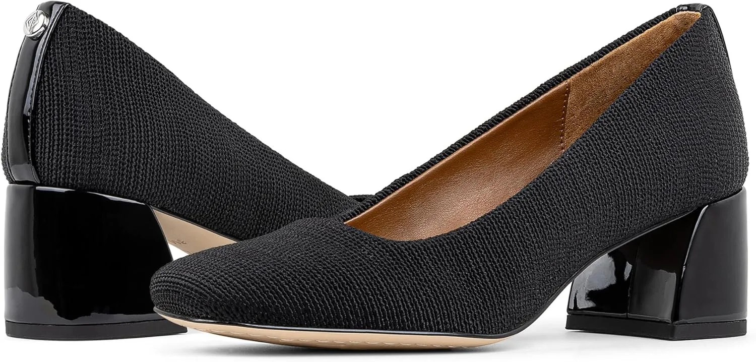 Donald Pliner Women's Aquarius 2" Block Heels, Square Closed Toe Chunky Heels for All Day Wear