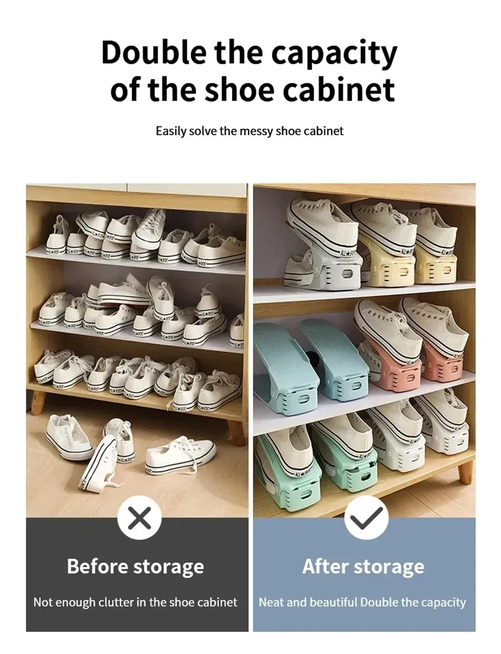 Double-Layer Adjustable Shoe Rack Organizer