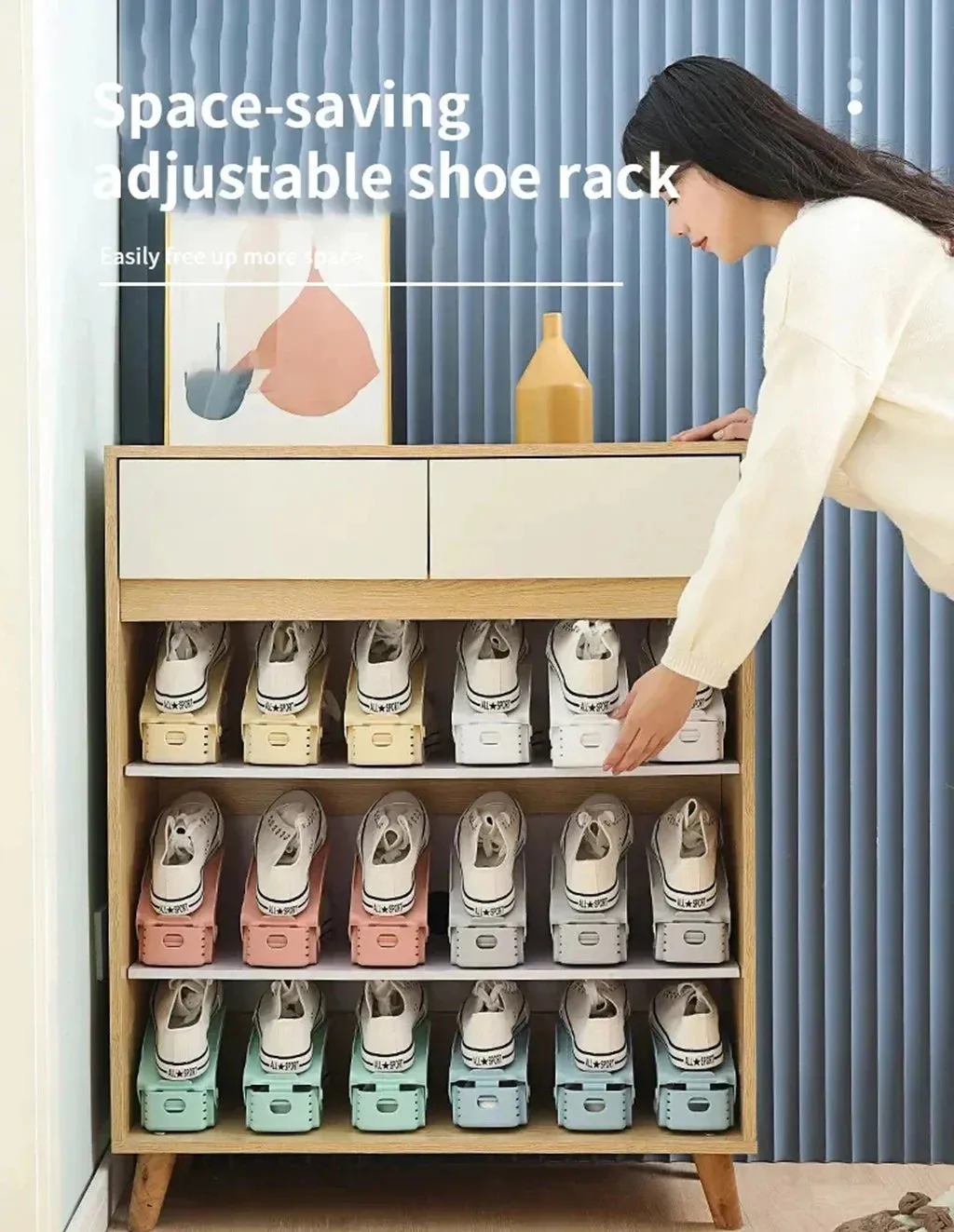 Double-Layer Adjustable Shoe Rack Organizer