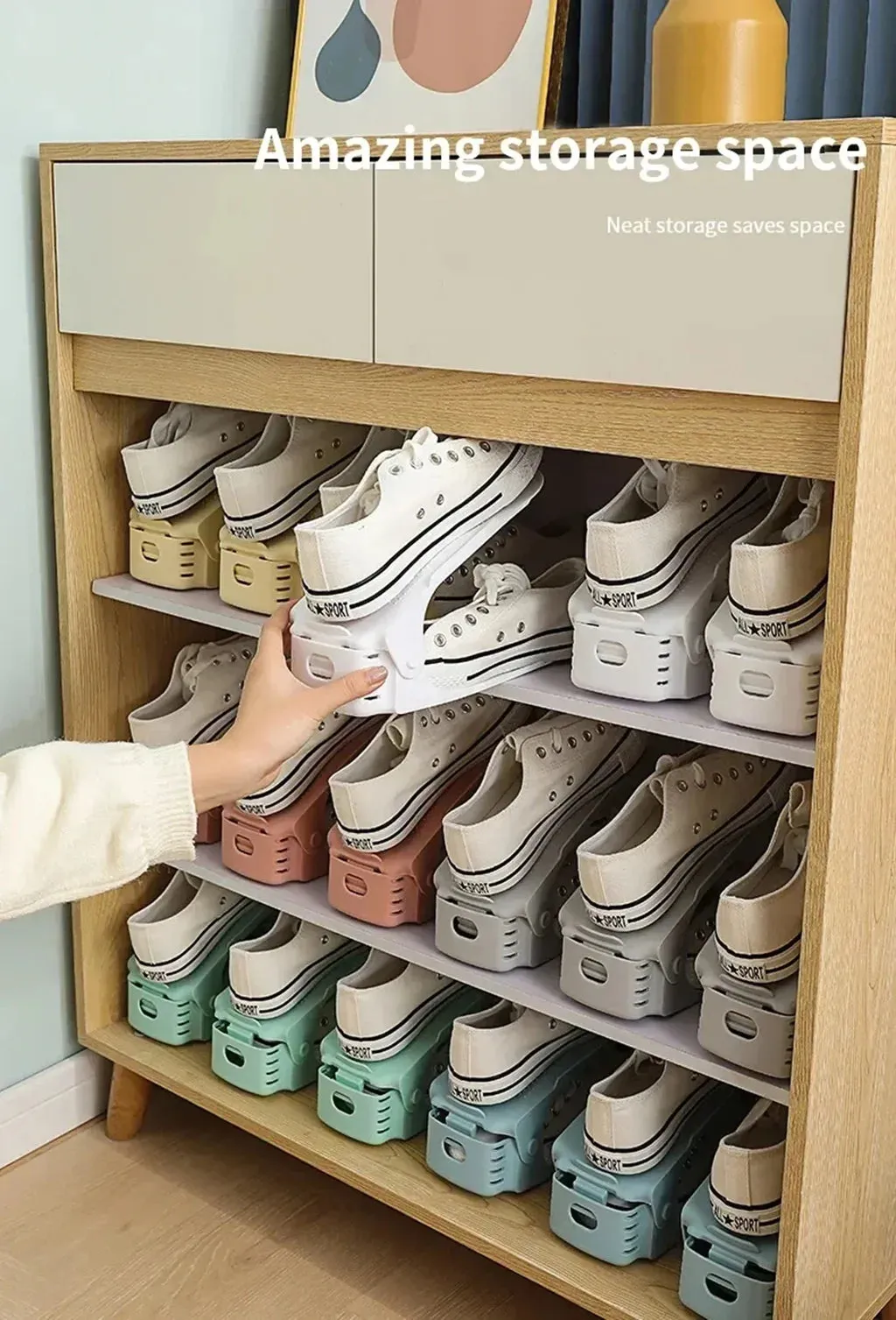Double-Layer Adjustable Shoe Rack Organizer