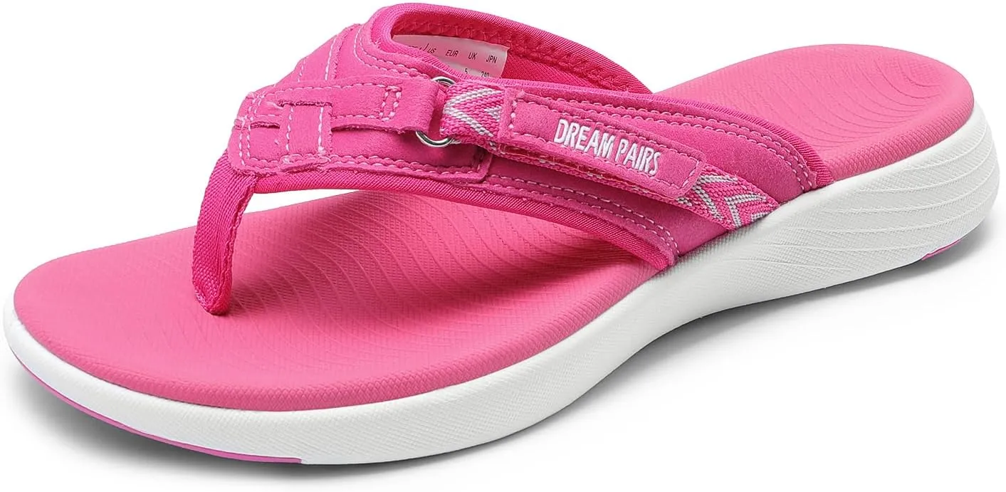 DREAM PAIRS Women's Arch Support Flip Flops Comfortable Thong Sandals