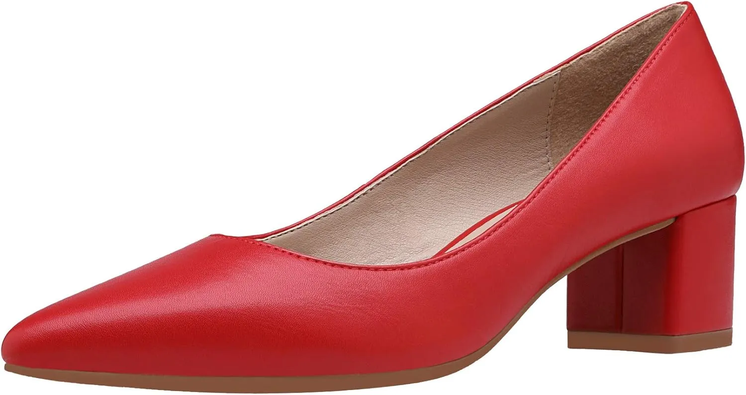 DREAM PAIRS Women’s Chunky Low Block Heels Closed Toe Dress Pumps Shoes