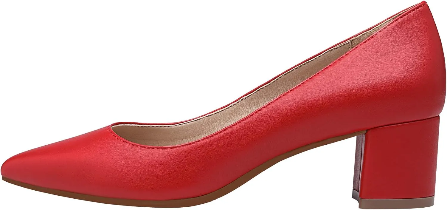 DREAM PAIRS Women’s Chunky Low Block Heels Closed Toe Dress Pumps Shoes