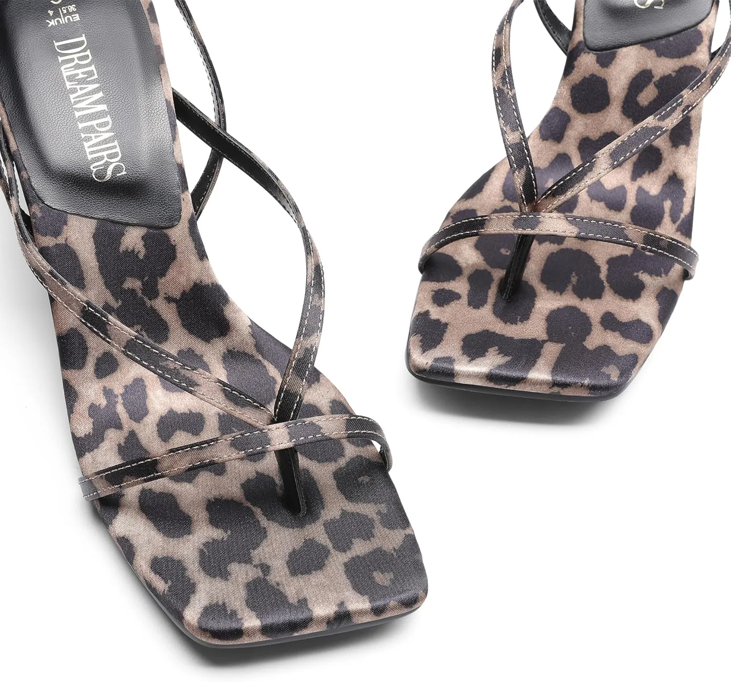 DREAM PAIRS Women's kitten Low Strappy Lace Up Heels Open Square Toe Thong Ankle Strap Heels Sexy Fashion Comfort Dress Shoes Party Sylvestra Pumps Heeled Sandals
