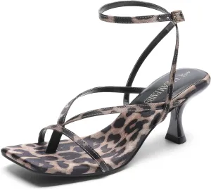 DREAM PAIRS Women's kitten Low Strappy Lace Up Heels Open Square Toe Thong Ankle Strap Heels Sexy Fashion Comfort Dress Shoes Party Sylvestra Pumps Heeled Sandals